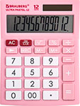 Калькулятор настольный Brauberg ULTRA PASTEL-12-PK РОЗОВЫЙ, 250503 калькулятор настольный brauberg extra pastel 12 pr сиреневый 250489