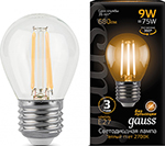 Лампа GAUSS Упаковка 10шт LED Filament Шар E27 9W 680lm 2700K - фото 1