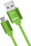 фото Usb кабель nobby practic microusb 1 м 2а dt-005 зеленый 0204nb-005-001