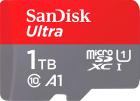 Карта памяти Sandisk Ultra UHS I, 1TB, MicroSD Card, 150MB/s, серо-красный (SDSQUAC-1T00-GN6MN)