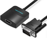 

Мультимедиа-конвертер Vention VGA + аудио > HDMI гибкий черный