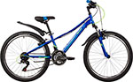 Велосипед Novatrack 24 VALIANT, сталь.рама 10, синий, 18-скор, V-brake, короткие крылья, 24SH18V.VALIANT.10BL22