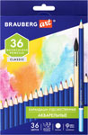 Карандаши художественные цветные акварельные Brauberg ART CLASSIC 36 цветов, грифель 3.3 мм (181531)
