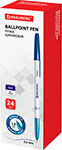 Ручка шариковая Brauberg ''Офисная'', синяя, КОМПЛЕКТ 24 штуки, линия 0.5 мм (880007) ручка шариковая brauberg extra glide soft синяя комплект 12 штук узел 0 7 мм 880599