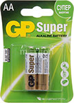 Батарейка GP 15A (LR6) 2 штуки Super Alkaline AA батарейка aaa gp super alkaline 24a 4 штуки 24ars 2sb4