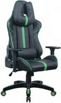 Кресло Brabix ''GT Carbon GM-120'', две подушки, экокожа, черное/зеленое, 531929
