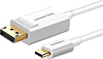 Адаптер  Ugreen USB-C - DisplayPort 4K@60Гц, 15см (30724) белый адаптер ugreen 20264 usb 2 0 10 100mbps network adapter 3 портовый usb a концентратор