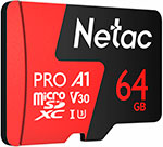 Карта памяти microSD Netac P500 PRO, 64 GB + адаптер (NT02P500PRO-064G-R)