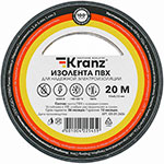 Изолента Kranz ПВХ, 0.13х15 мм, 20 м, черная изолента kranz пвх 0 13х15 мм 20 м красная