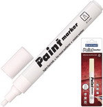 Маркер-краска лаковый (paint marker) CENTROPEN белый, скошенный наконечник, 1-5 мм, 9100 (21998) маркер сварочный белый профессионал 0102