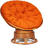 фото Кресло-качалка tetchair ''papasan'' w 23/01 b / с подушкой / cognac (коньяк) ткань оранжевый с 23 13751