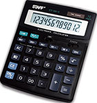 Калькулятор настольный Staff STF-888-12 (200х150мм), 12 разрядов, двойное питание, 250149 настольный полноразмерный калькулятор deli
