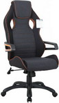 Кресло Brabix ''Techno Pro GM-003'', ткань, черное/серое, вставки оранжевые, 531813 игровое компьютерное кресло glhf 5x черно белое fglhf5bt4d1521wt1