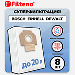 Мешки для промышленных пылесосов Filtero BSH 15 Pro (8 шт.) мешки для промышленных пылесосов filtero hit 20 pro 3 шт