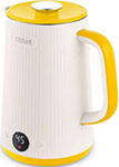 Чайник электрический Kitfort КТ-6197-3, бело-желтый чайник электрический kitfort кт 6197 2 бело зеленый