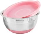 

Миска с крышкой Servitta 1.7 литра (Sr0303), Нержавеющая сталь/розовый