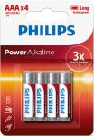 

Батарейка Philips Power Alkaline, щелочная, 4ААА, в блистере (LR03P4B/97)