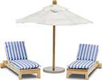 Набор мебели Lundby LB_60904800 для домика шезлонги с зонтиком