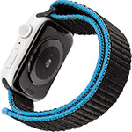 Ремешок нейлоновый mObility для Apple watch – 42-44 mm (S3/S4/S5 SE/S6)  уголь с сине-серым краем