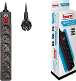 Сетевой фильтр Buro 600SH-3-B 3м 6 розеток черный коробка сетевой фильтр buro 500sh 5 b 5 м 5 розеток