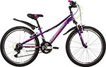 Велосипед Novatrack 24 VALIANT, сталь.рама 10, фиолетовый, 18-скор, V-brake, короткие крылья, 24SH18V.VALIANT.10VL22