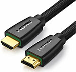 Кабель  Ugreen HDMI Male-Male, 4К/60Гц, 2 м, черный (40410) кабель ugreen hd119 40101 4k hdmi cable male to male braided длина 2м