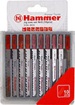 Пилка для лобзика Hammer Flex 204-905, JG, WD-PL-MT, набор No5, дерево, пластик, металл, 7 видов 10 шт.