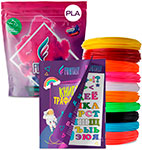 Набор для 3Д творчества Funtasy PETG-пластик 10 цветов + Книжка с трафаретами