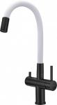

Смеситель для кухни с фильтром Milacio Ultra 560 (MCU.560.TBW) total black, белый шланг, Белый/черный