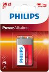 Батарейка Philips Power Alkaline, щелочная, 9V, в блистере (6LR61P1B/97)