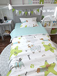 

Комплект в кроватку Amarobaby TIME TO SLEEP МОПСЫ белый 3 предмета 1 5 спальный AMARO-3403-Mop