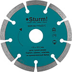 Алмазный диск Sturm 9020-04-115x22-C сухая резка, сегментный 115мм диск алмазный sturm 9020 04 230x22 c сухая резка сегментный 230мм