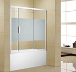 фото Шторка для ванны aquanet practic 155 прозрачное стекло/шелкография (ae10-b-155h150u-cp)