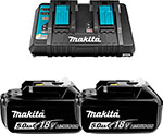 

Батарея аккумуляторная Makita BL1850B 18В 5Ач Li-Ion (З/У в компл.) 191L75-3