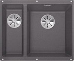 Кухонная мойка Blanco SUBLINE 340/160-U SILGRANIT темная скала (чаша справа) с отв.арм. InFino 523559 кухонная мойка blanco dalago 45 silgranit темная скала с клапаном автоматом