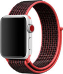 Ремешок нейлоновый  Eva для Apple Watch 38/40mm Черный/Красный (AVA009BR) ремешок нейлоновый mb mobility для apple watch – 42 44 mm s3 s4 s5 se s6 уголь с сине серым краем ут000027928