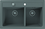 Кухонная мойка Alveus ALVEUS GRANITAL ATROX 50 CONCRETE - G81 с сифоном 1132822 (1132001)