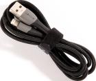Дата-кабель Usams US-SJ541 U77 USB - Lightning 24А с подсветкой, нейлоновая оплетка (1.2 m), черный (SJ541USB01)