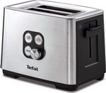 Тостер Tefal Cube TT420D30, серебристый/черный тостер tefal cube tt420d30 серебристый