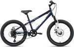 фото Велосипед altair mtb ht 20 2.0 disc (20'' 6 ск. рост 10.5'') 2020-2021 темно-синий/серебристый rbkt11n06003