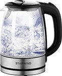 Чайник электрический Starwind SKG5210 черный/серебристый (стекло) термопот starwind stp2850 серебристый