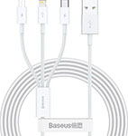 Дата-кабель Baseus 3в1 USB на M+L+C 3.5A 1.5м Superior белый CAMLTYS-02