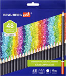 Карандаши художественные цветные Brauberg ART CLASSIC 48 цветов, МЯГКИЙ грифель, 3.3 мм (181539) художественные меловые карандаши brauberg