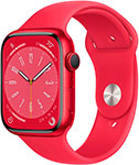 Смарт-часы Apple Watch Series 8, GPS, 45 mm, PRODUCT RED Aluminium Case With Red Sport Band (MNP43ZP/A)