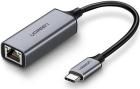 Адаптер Ugreen CM199 (50737) USB Type C to 10/100/1000M Ethernet Adapter, серый космос