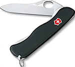 Нож перочинный Victorinox Sentinel Clip, 111 мм, 5 функций, с фиксатором лезвия, чёрный нож перочинный victorinox forester 111 мм 12 функций с фиксатором лезвия красный