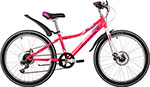 Велосипед Novatrack 24 ALICE  розовый  стальная рама 10  6 скор.  дисковый тормоз 24SH6SD.ALICE.10PN21