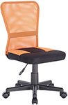 Кресло Brabix ''Smart MG-313'', без подлокотников, комбинированное, черное/оранжевое, 531844 кресло с подлокотниками brabix fly mg 396 сетка оранжевое черное 532084