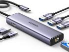 

Разветвитель и хаб Ugreen USB-С - 3xUSB 3.0 A+HDMI+RJ45+PD, Converter, серый космос (15598)