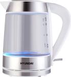 

Чайник электрический Hyundai HYK-G3606, 1.7л., 2200Вт, белый/прозрачный (стекло)